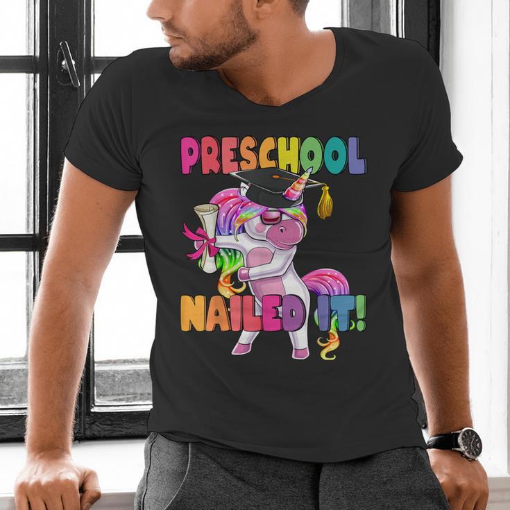 Preschool Nailed It Flossing Unicorn Graduation Shirt Men's V-Neck T-Shirt