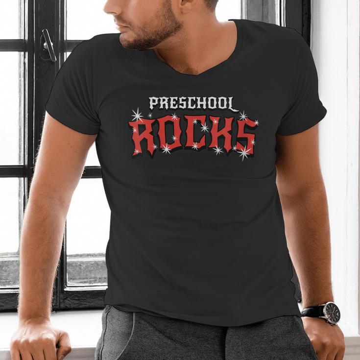 Preschool Rocks Back To School Graduation Teacher Student Men's V-Neck T-Shirt