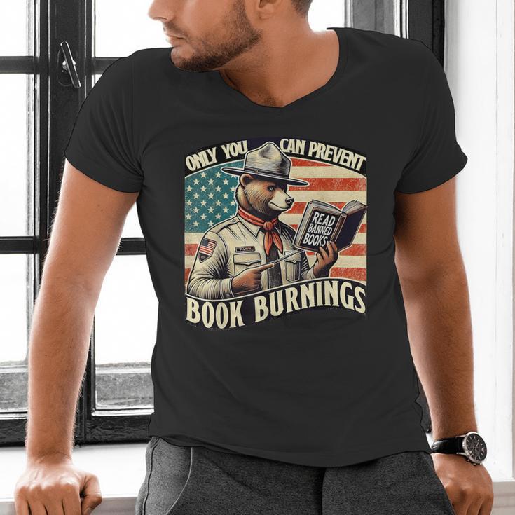 Only You Can Prevent Book Burnings Books Men's V-Neck T-Shirt