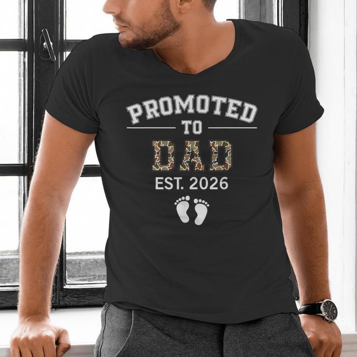Promoted To Dad Est 2026 For Men Fathers Matching Men's V-Neck T-Shirt Promoted To Dad Est 2026 For Men Fathers Matching Men's V-Neck T-Shirt