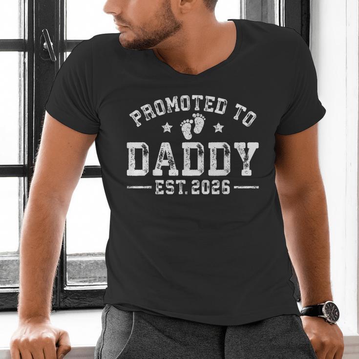 Promoted To Daddy Est 2026 1st Time Dad New Daddy Men's V-Neck T-Shirt Promoted To Daddy Est 2026 1st Time Dad New Daddy Men's V-Neck T-Shirt