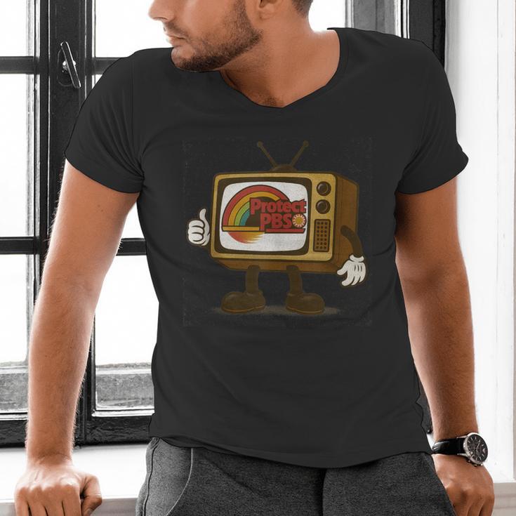 Protect PBS 80s Nostalgia Television Shirt Men's V-Neck T-Shirt Protect PBS 80s Nostalgia Television Shirt Men's V-Neck T-Shirt