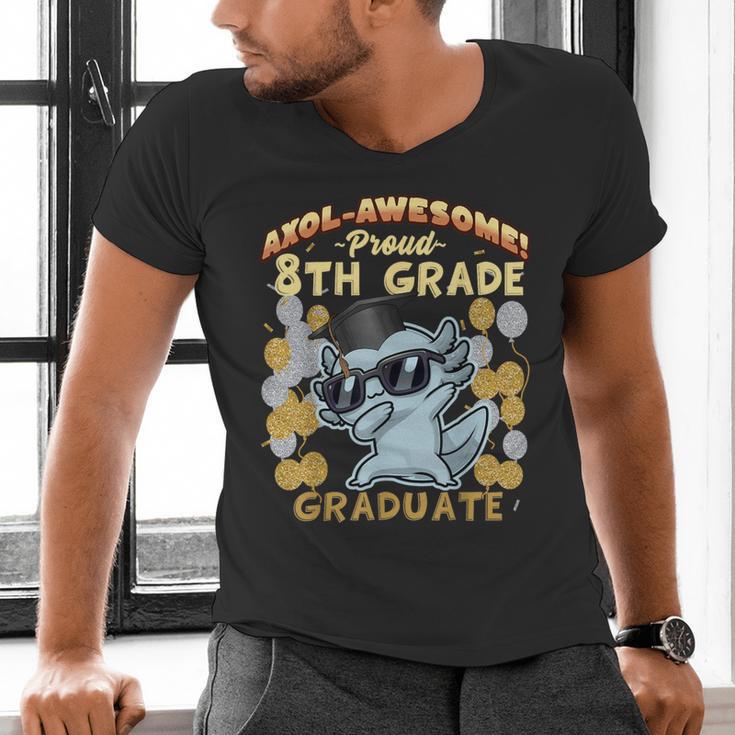 Proud 8th Grade Graduate Axolotl Graduation Eighth Men's V-Neck T-Shirt