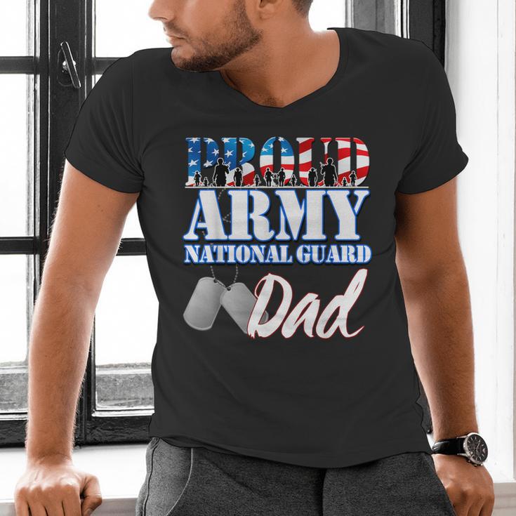 Proud Army National Guard Dad Fathers Day Shirt Men Men's V-Neck T-Shirt