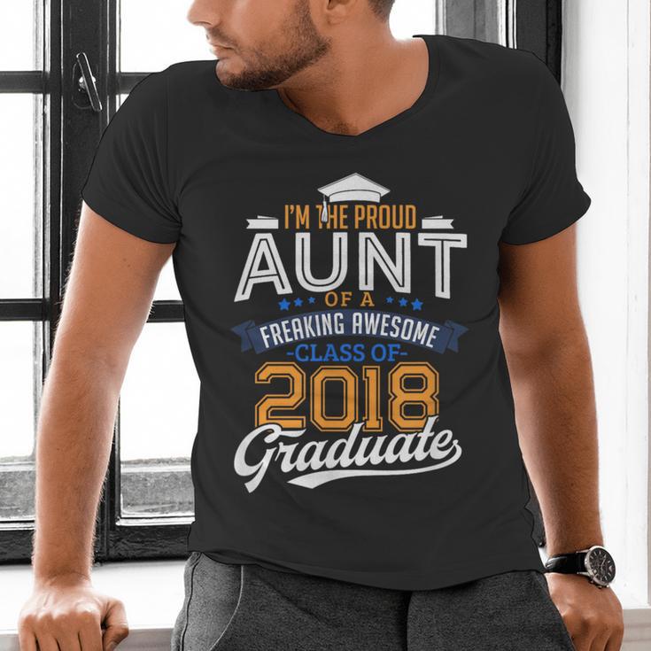 Proud Aunt Of 2018 Graduate Shirt Graduation Grad Class Men's V-Neck T-Shirt