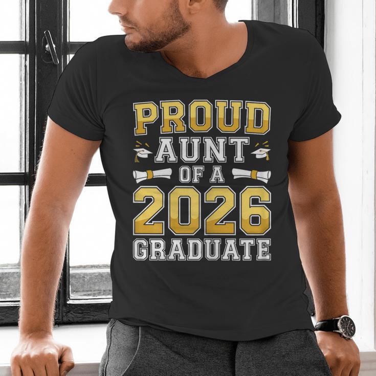Proud Aunt Of A 2026 Graduate Shirt Class Of 2026 Graduation Men's V-Neck T-Shirt