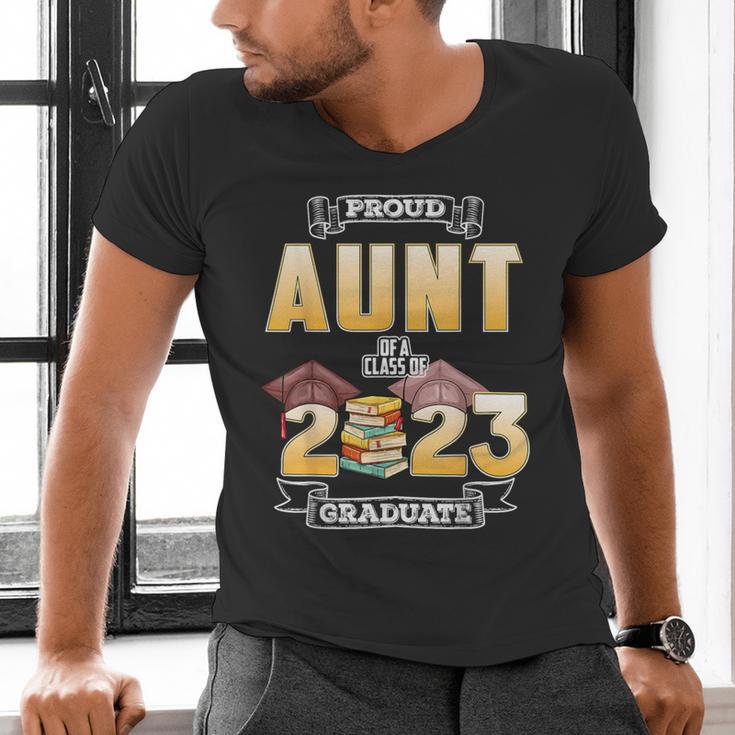 Proud Aunt Of A Class Of 2023 Graduate Graduation Women Men's V-Neck T-Shirt