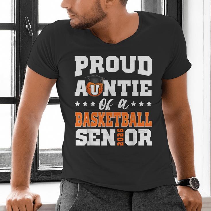 Proud Auntie Of a Basketball Senior 2026 Graduation Gifts Men's V-Neck T-Shirt