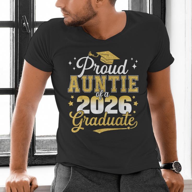 Proud Auntie Of a Class Of 2026 Graduate Senior Graduation Men's V-Neck T-Shirt