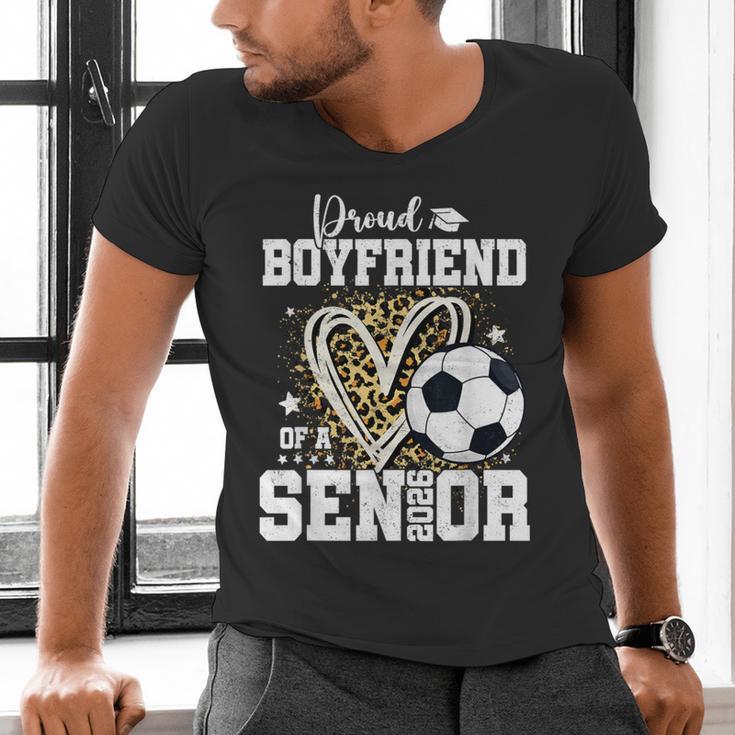Proud Boyfriend Of A 2026 Senior Soccer Graduation Leopard Men's V-Neck T-Shirt