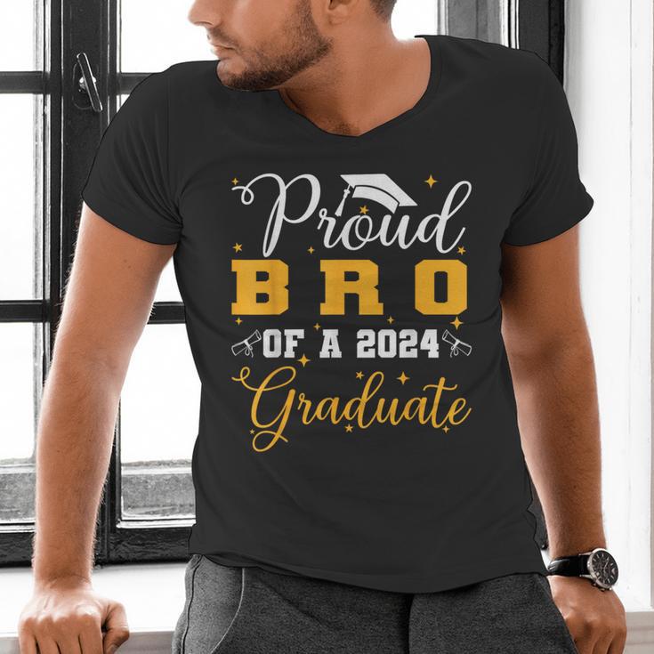 Proud Bro Of A Class Of 2024 Graduate Senior Graduation Men's V-Neck T-Shirt