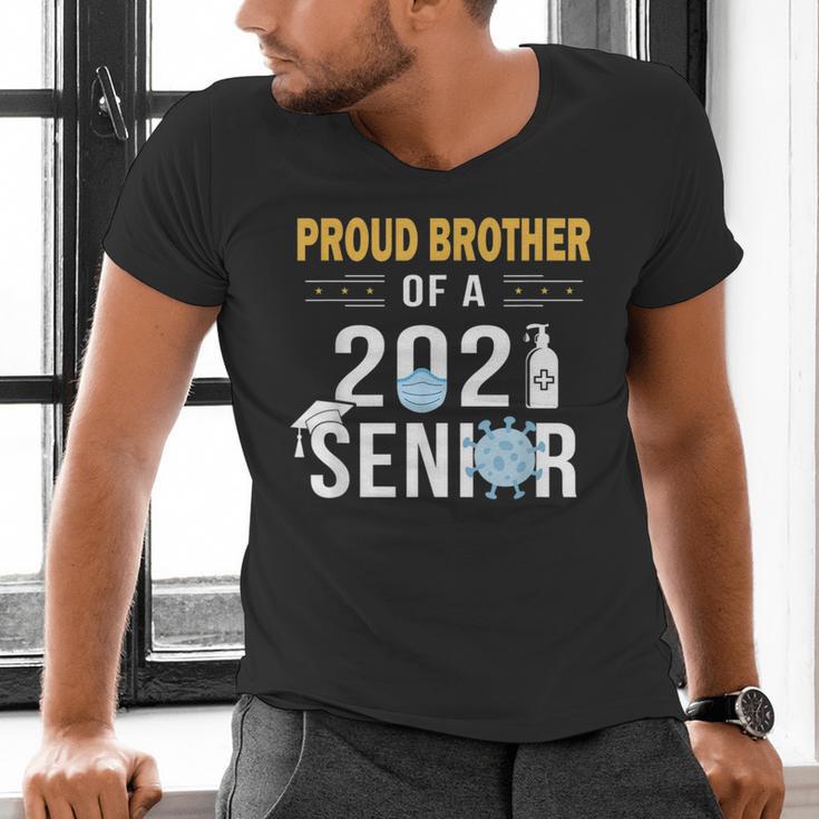 Proud Brother Of a 2021 Senior Shirt Graduation Men's V-Neck T-Shirt