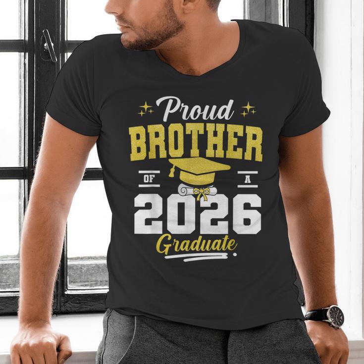 Proud Brother Of a Class Of 2026 Graduate Senior Graduation Men's V-Neck T-Shirt