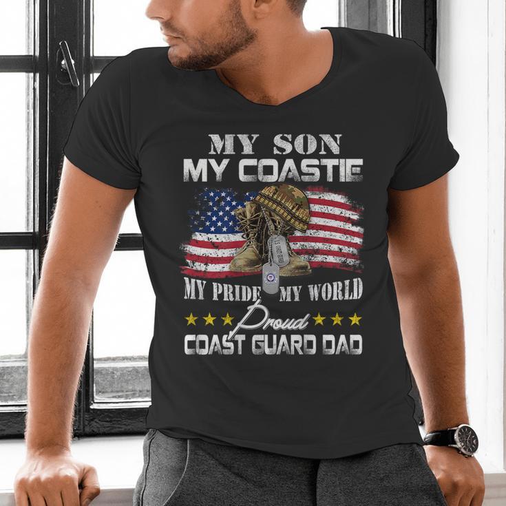 Proud Coast Guard Dad Coast Guard Graduation Dad Men's V-Neck T-Shirt