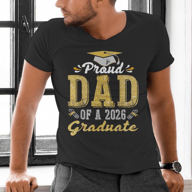 Proud DAD Of a 2026 Graduate Class Senior Graduation Men's V-Neck T-Shirt