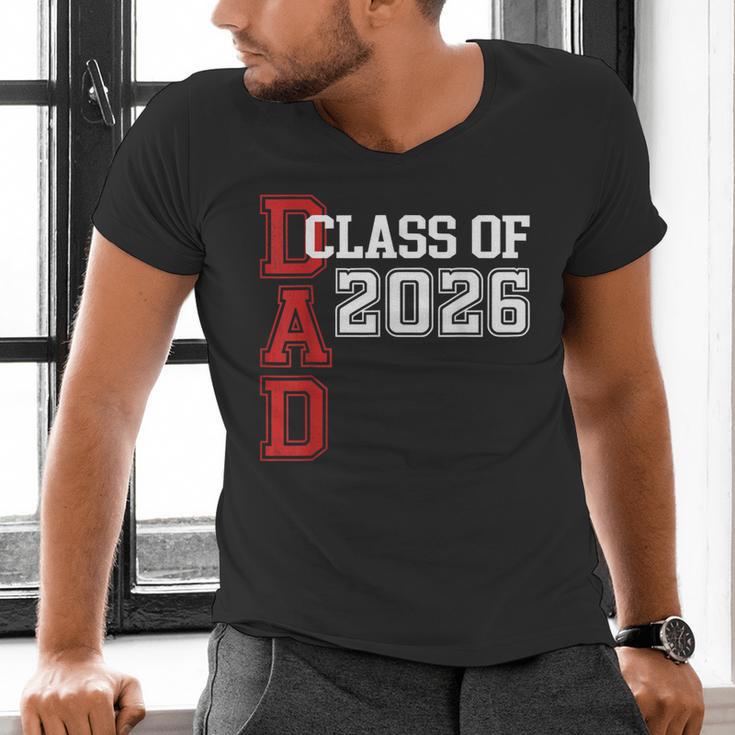 Proud Dad Of A 2026 Graduate Grad Senior Father Graduation Men's V-Neck T-Shirt