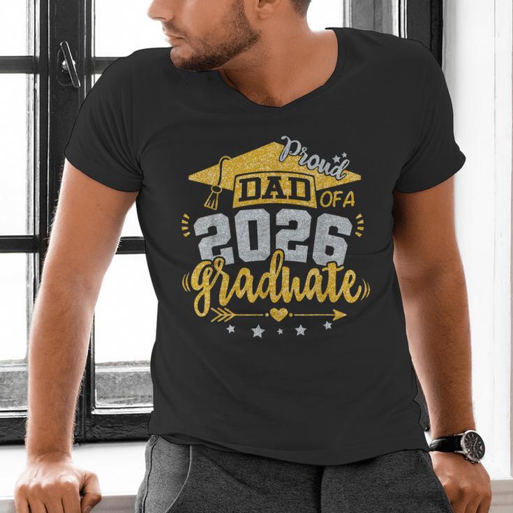 Proud Dad Of A 2026 Graduate Grad Senior Graduation Father Men's V-Neck T-Shirt