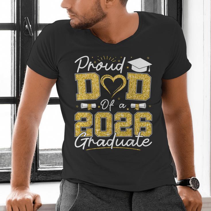 Proud Dad Of A 2026 Graduate Senior 2026 Grad Family Men's V-Neck T-Shirt
