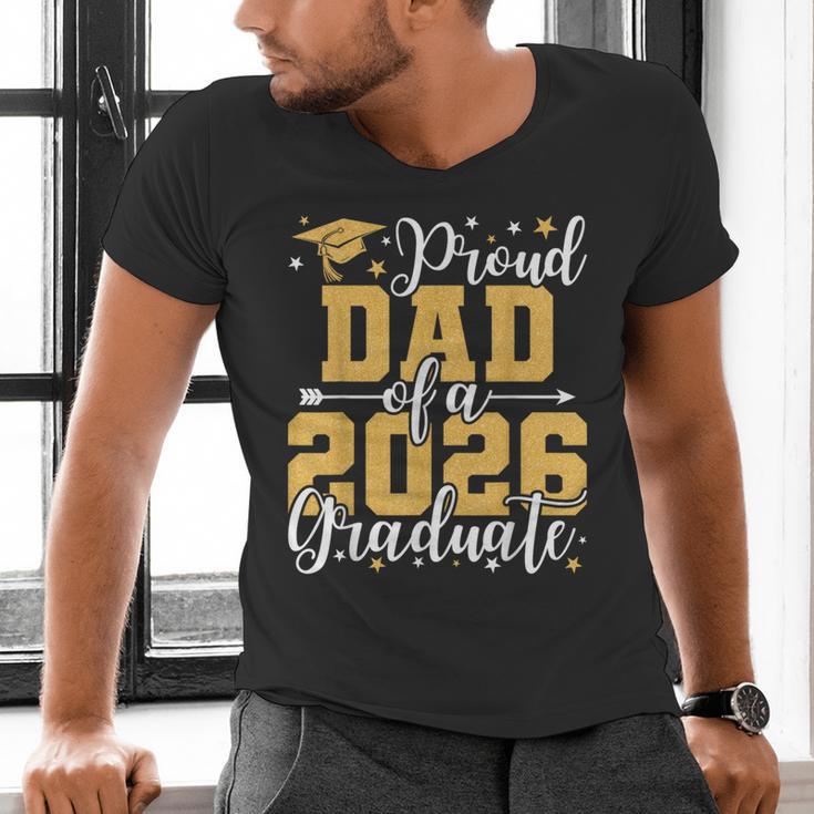 Proud Dad Of A 2026 Graduate Senior Graduation Class Of 2026 Men's V-Neck T-Shirt