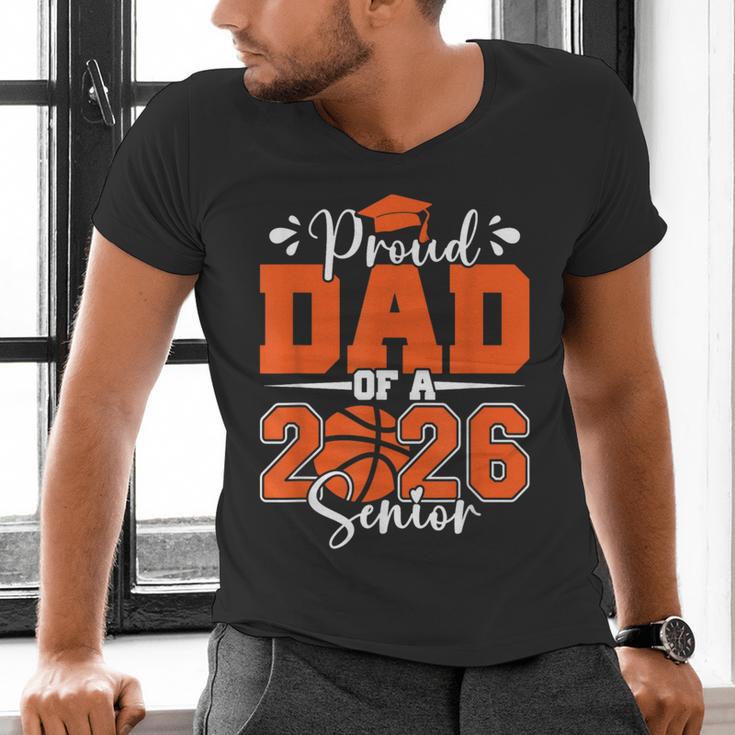 Proud Dad Of A 2026 Senior Basketball Graduation Family Men's V-Neck T-Shirt