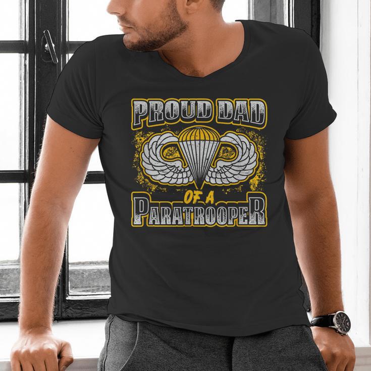 Proud Dad Of a Airborne Division Paratrooper Men's V-Neck T-Shirt