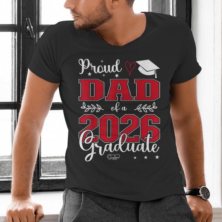 Proud Dad Of a Class Of 2026 Graduate For Graduation Men's V-Neck T-Shirt