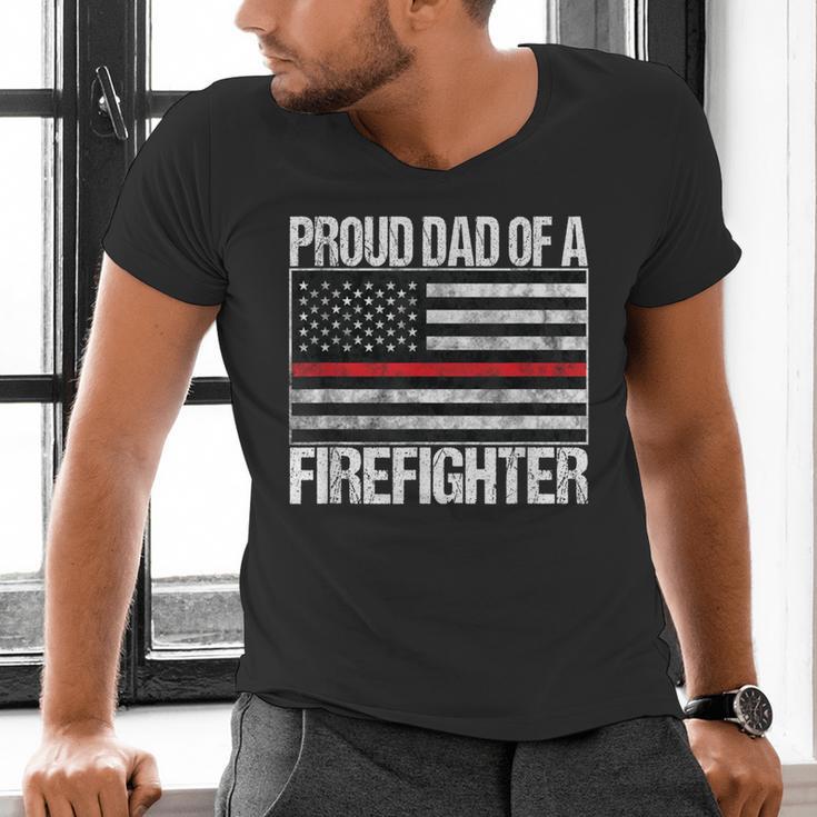 Proud Dad Of a Firefighter Fireman Parent Men's V-Neck T-Shirt