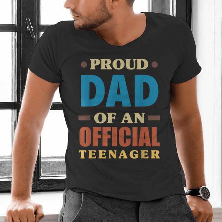 Proud Dad Of An Official Teenager 13th Birthday Family Men's V-Neck T-Shirt