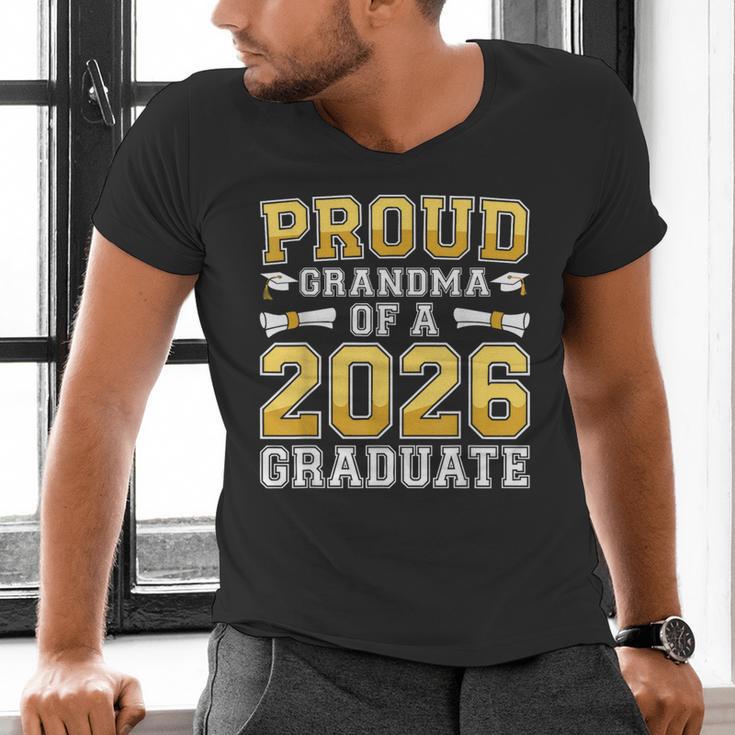 Proud Grandma Of A 2026 Graduate Shirt Class 2026 Graduation Men's V-Neck T-Shirt