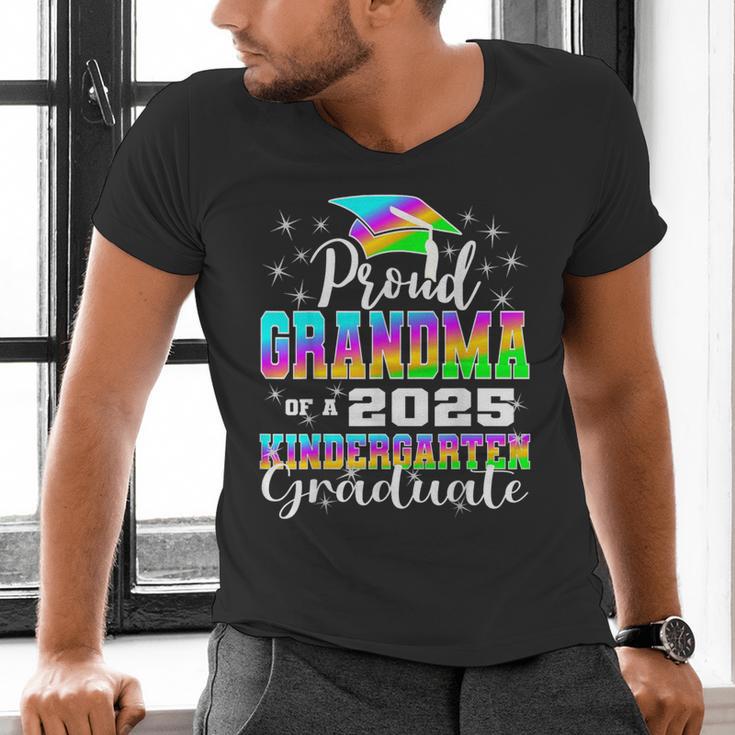 Proud Grandma Of Kindergarten Graduate 2025 Graduation Men's V-Neck T-Shirt