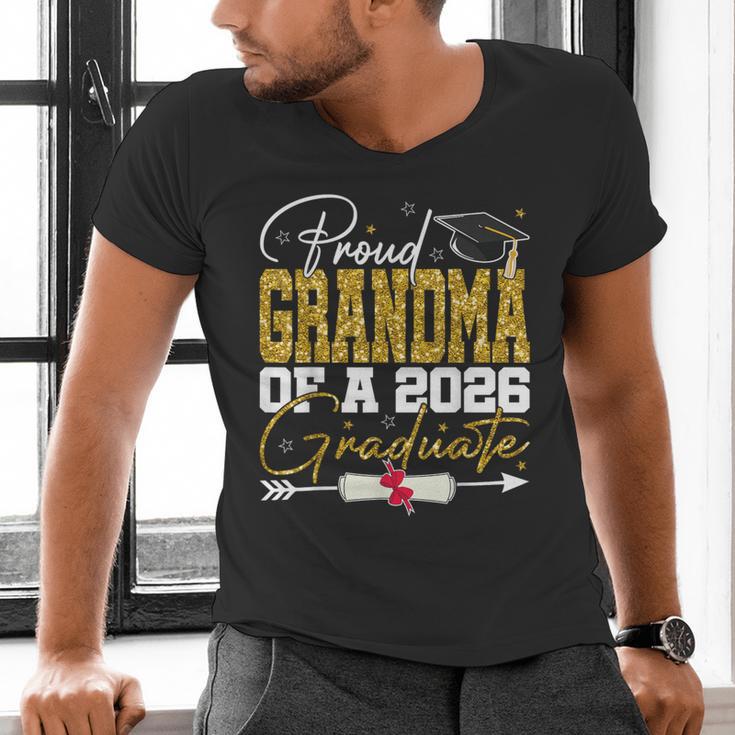 Proud Grandma Of Senior 2026 Graduate Family Graduation 2026 Men's V-Neck T-Shirt