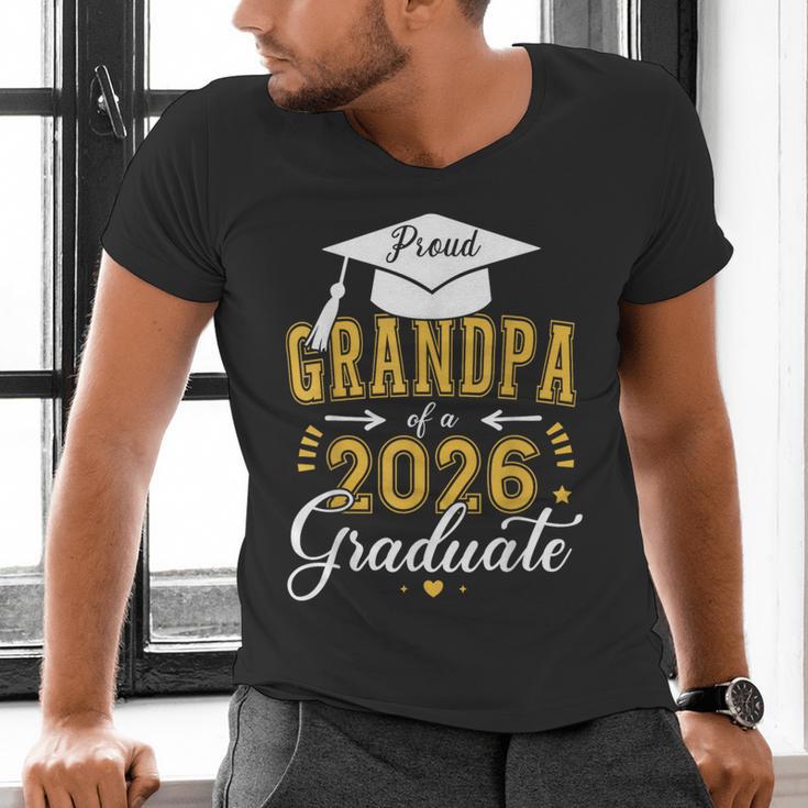 Proud Grandpa Of a Class Of 2026 Graduate For Graduation Men's V-Neck T-Shirt