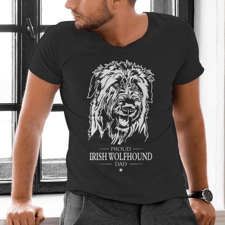 Proud Irish Wolfhound Dad Dog Dad Irish Wolfhound Dog Men's V-Neck T-Shirt Proud Irish Wolfhound Dad Dog Dad Irish Wolfhound Dog Men's V-Neck T-Shirt