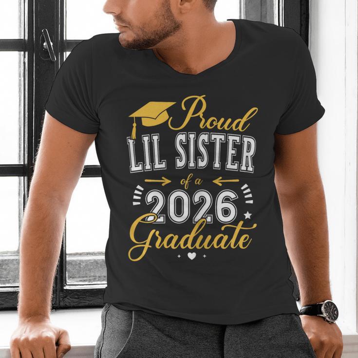 Proud Lil Sister Of a Class Of 2026 Graduate For Graduation Men's V-Neck T-Shirt