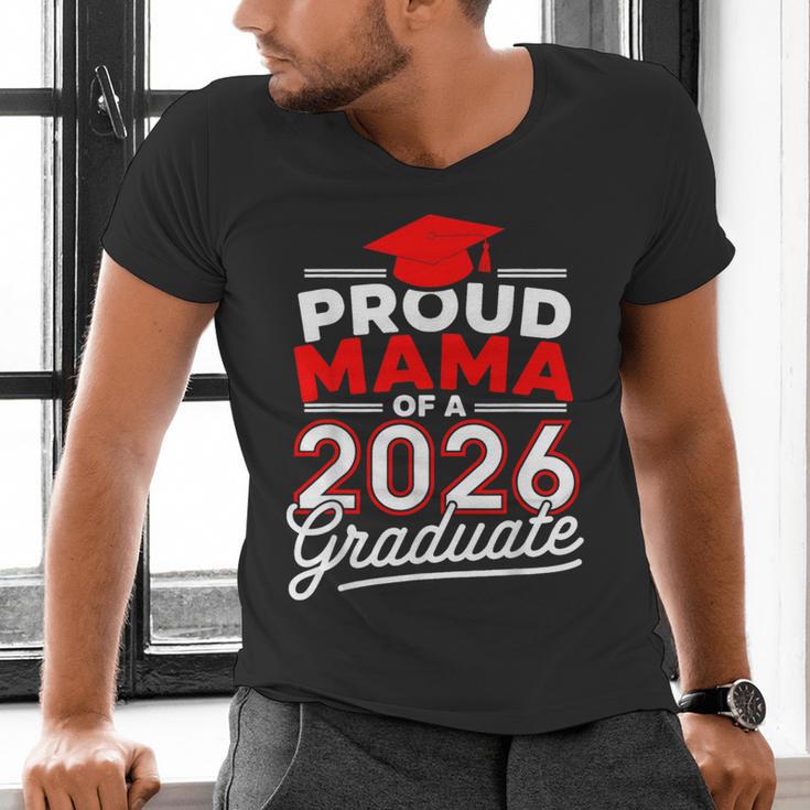 Proud Mama Of A 2026 Graduate Class Of 2026 Mom Graduation Men's V-Neck T-Shirt