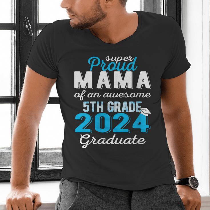 Proud Mama Of 5th Grade Graduate 2024 Elementary Graduation Men's V-Neck T-Shirt