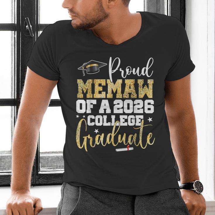 Proud Memaw Of 2026 Graduate College Graduation Men's V-Neck T-Shirt