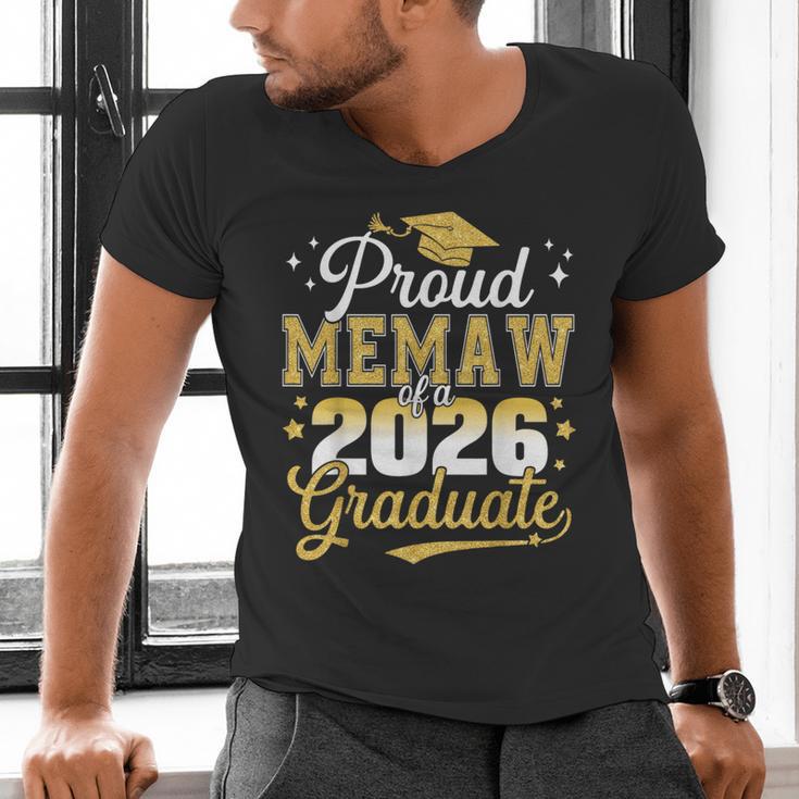 Proud Memaw Of a Class Of 2026 Graduate Senior Graduation Men's V-Neck T-Shirt