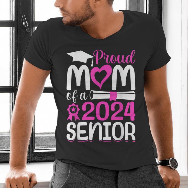 Proud Mom Of A 2024 Senior Graduation Men's V-Neck T-Shirt
