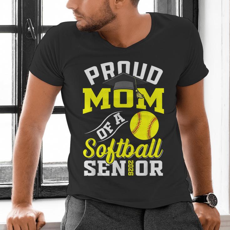 Proud Mom Of a Softball Senior Class Of 2026 Graduation Men's V-Neck T-Shirt