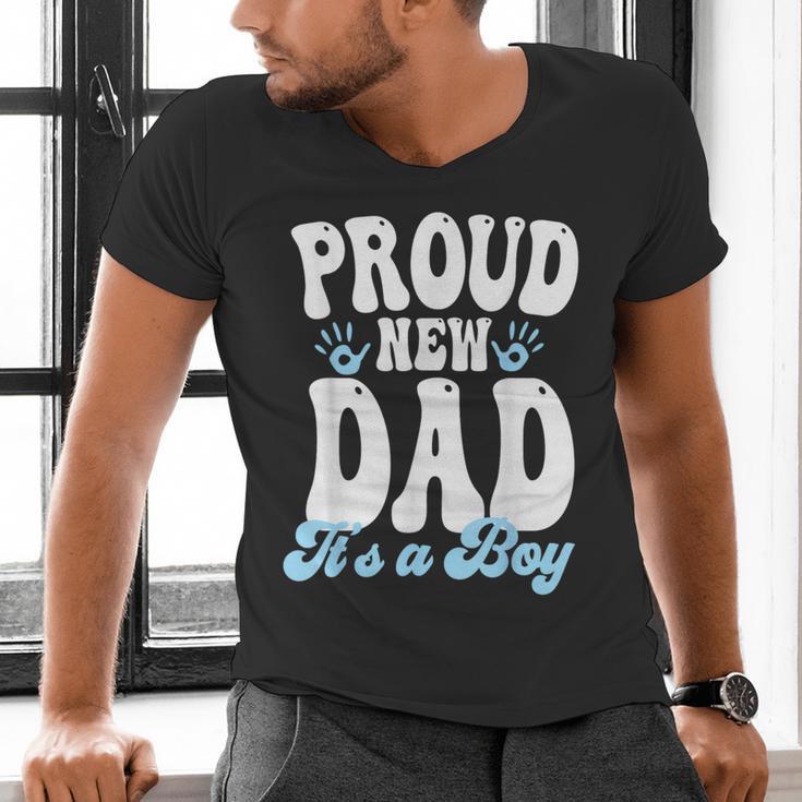 Proud New Dad It's A Boy Father To Be Soon To Be Dad Men's V-Neck T-Shirt