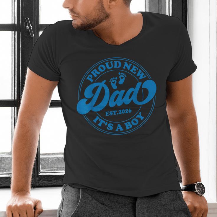 Proud New Daddy It's A Boy Dad To Be 1st Time Father Men's V-Neck T-Shirt
