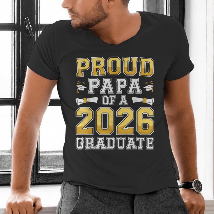 Proud Papa Of A 2026 Graduate Shirt Class Of 2026 Graduation Men's V-Neck T-Shirt