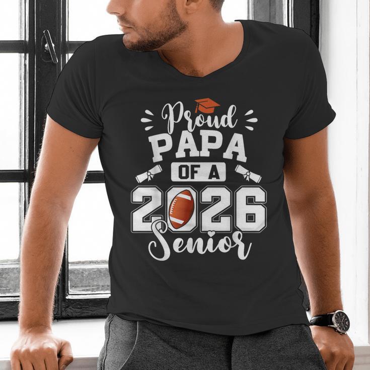 Proud Papa Of A 2026 Senior Football Graduation Dad Men's V-Neck T-Shirt