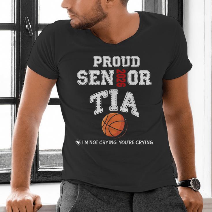 Proud Senior Tia 2026 Graduation Basketball Player Men's V-Neck T-Shirt