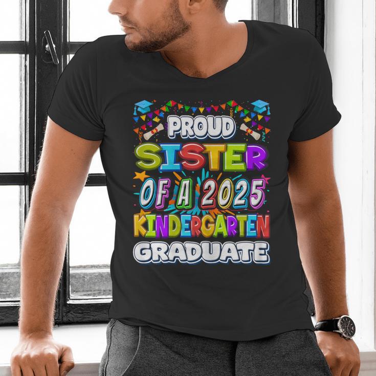 Proud SISTER Of a 2025 Kindergarten Graduate Graduation Men's V-Neck T-Shirt