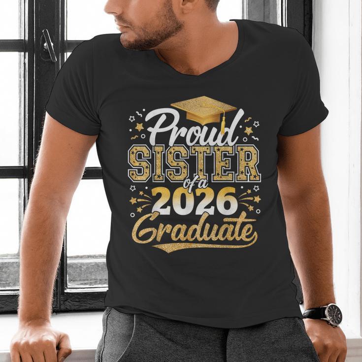 Proud Sister Of 2026 Graduate College Graduation Hat Party Men's V-Neck T-Shirt