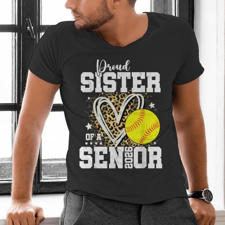 Proud Sister Of A 2026 Senior Softball Graduation Leopard Men's V-Neck T-Shirt