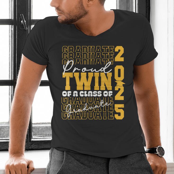 Proud Twin Of a 2025 Graduate Grad Prom Graduation Squad 25 Men's V-Neck T-Shirt
