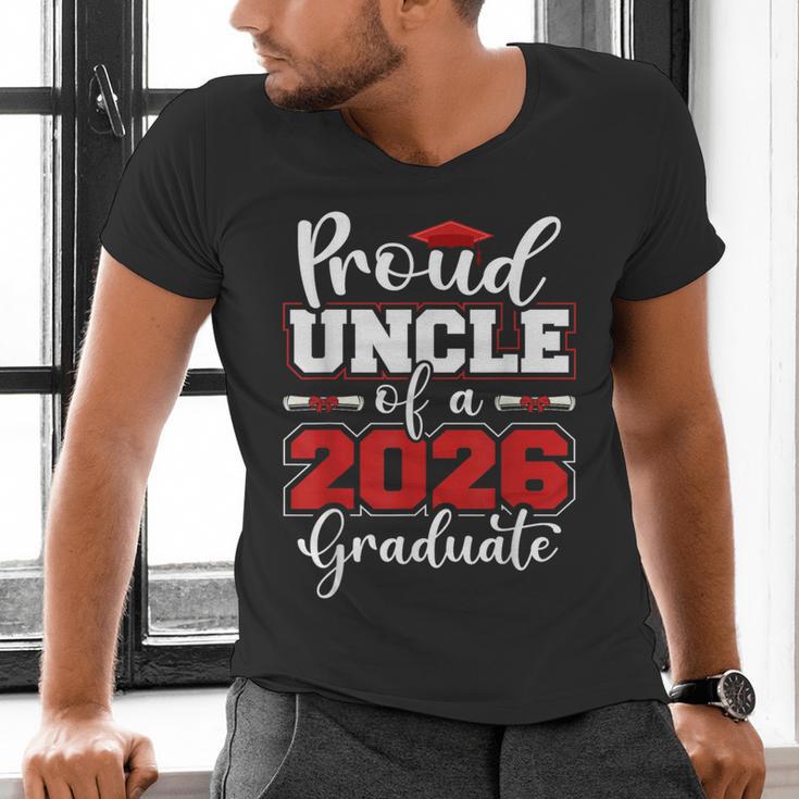 Proud Uncle Of A 2026 Graduate Senior Family Graduation Men's V-Neck T-Shirt